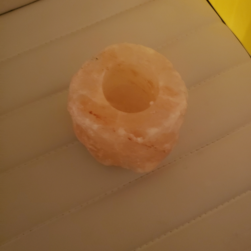 Rose quartz candle holder